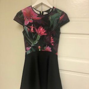 Ted Baker Black and Print Dress